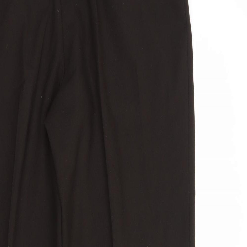 Robell Womens Brown  Polyester Dress Pants Trousers Size 12 L31 in Regular Button