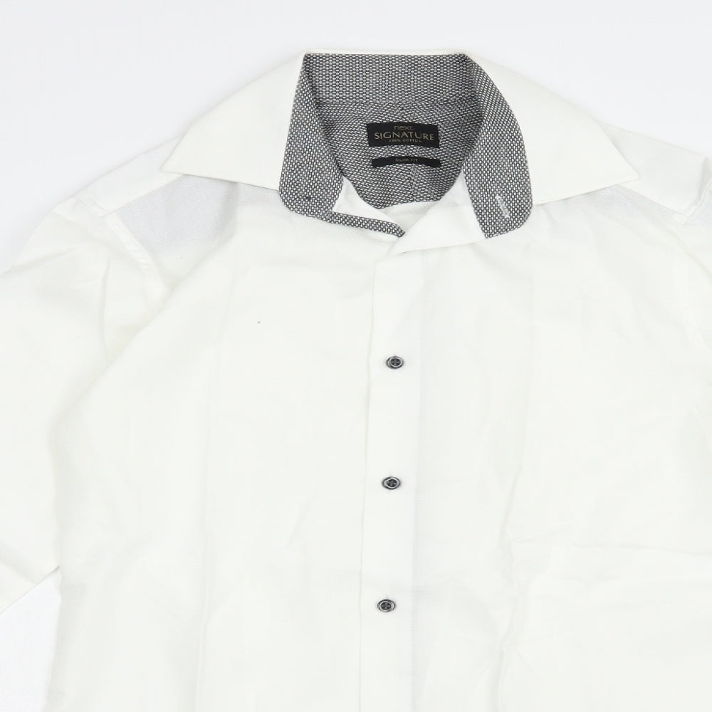 NEXT Mens White  Cotton  Dress Shirt Size 14.5 Collared Button