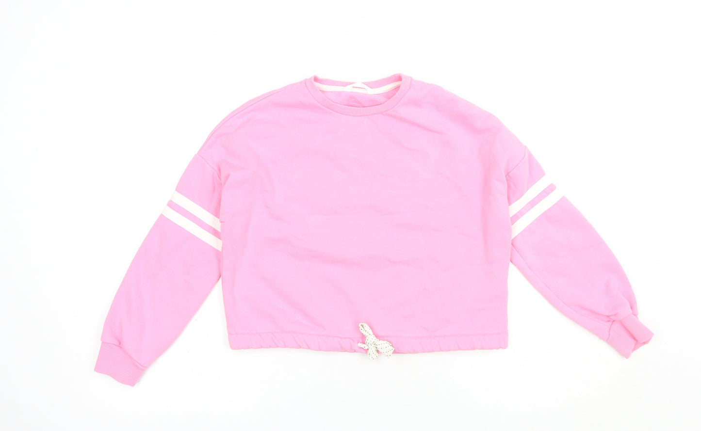 Marks and Spencer Girls Pink  Cotton Pullover Sweatshirt Size 9-10 Years  Pullover