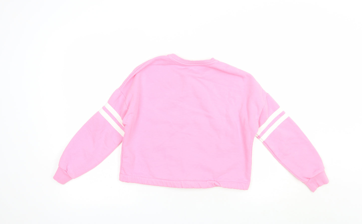 Marks and Spencer Girls Pink  Cotton Pullover Sweatshirt Size 9-10 Years  Pullover