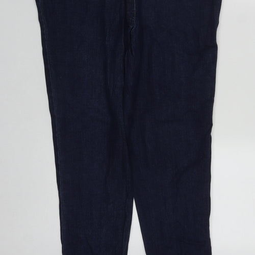 Mum To Be Womens Blue  Cotton Straight Jeans Size L L30 in Regular