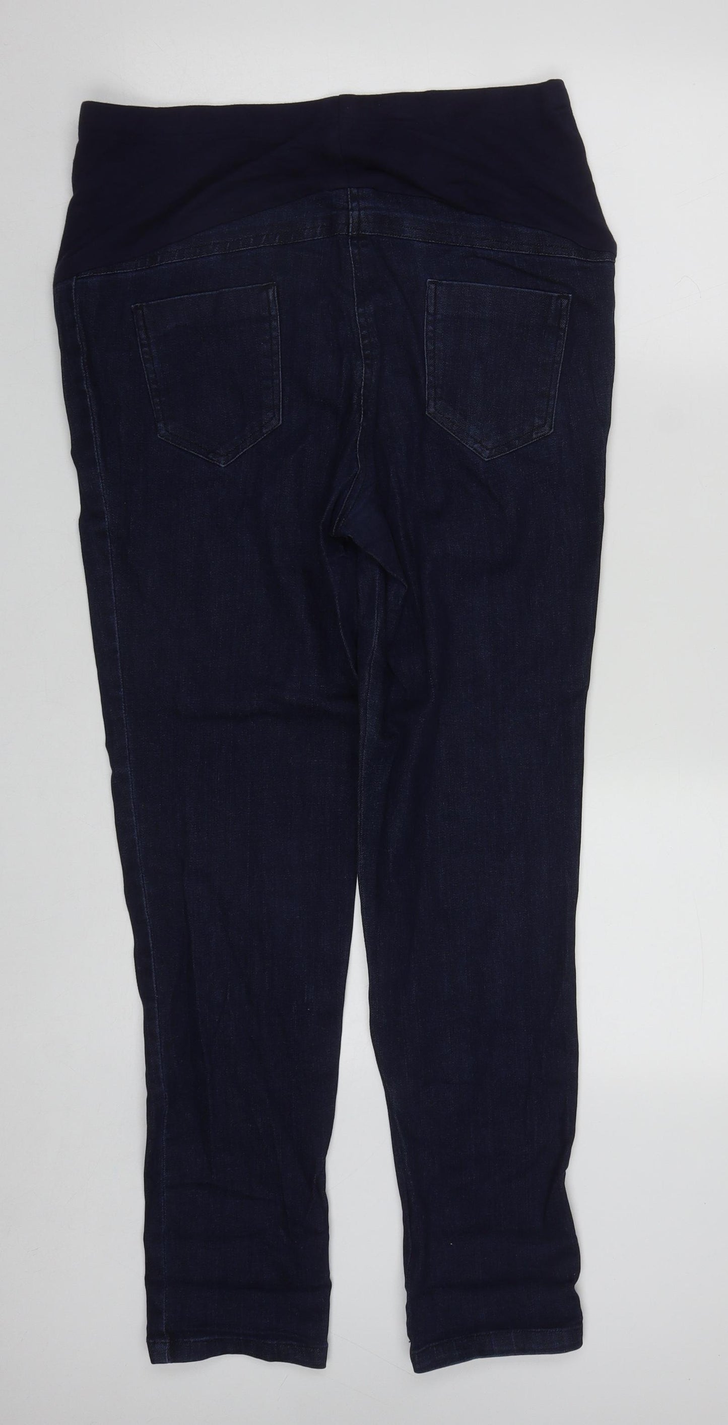 Mum To Be Womens Blue  Cotton Straight Jeans Size L L30 in Regular