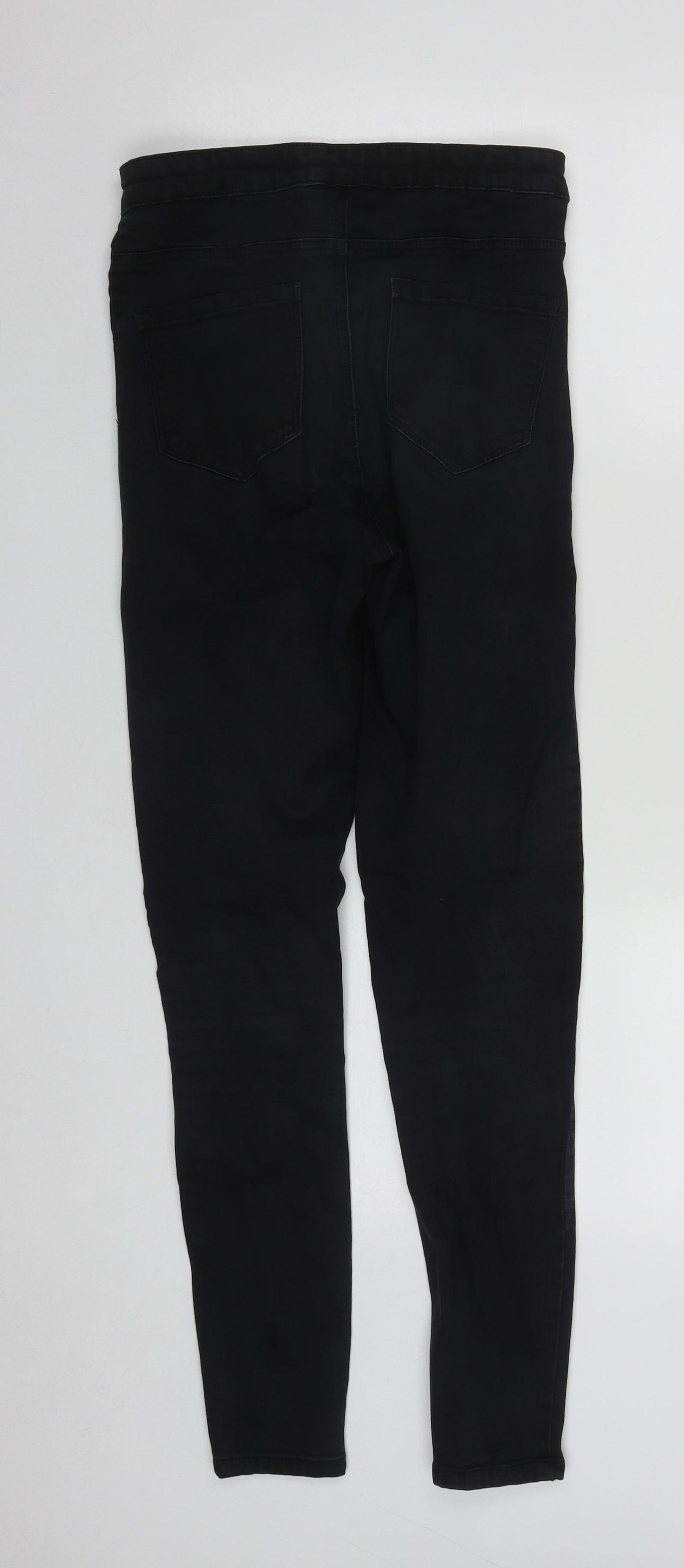 Denim & Co. Womens Black  Cotton Straight Jeans Size 12 L30 in Regular Zip