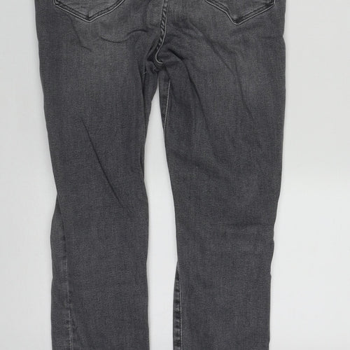 NEXT Womens Grey  Cotton Skinny Jeans Size M L26 in Regular Zip