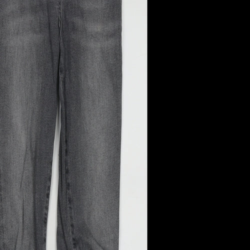 NEXT Womens Grey  Cotton Skinny Jeans Size M L26 in Regular Zip