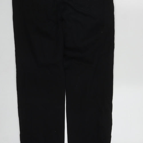 Marks and Spencer Womens Black  Cotton Straight Jeans Size 14 L29 in Regular Zip