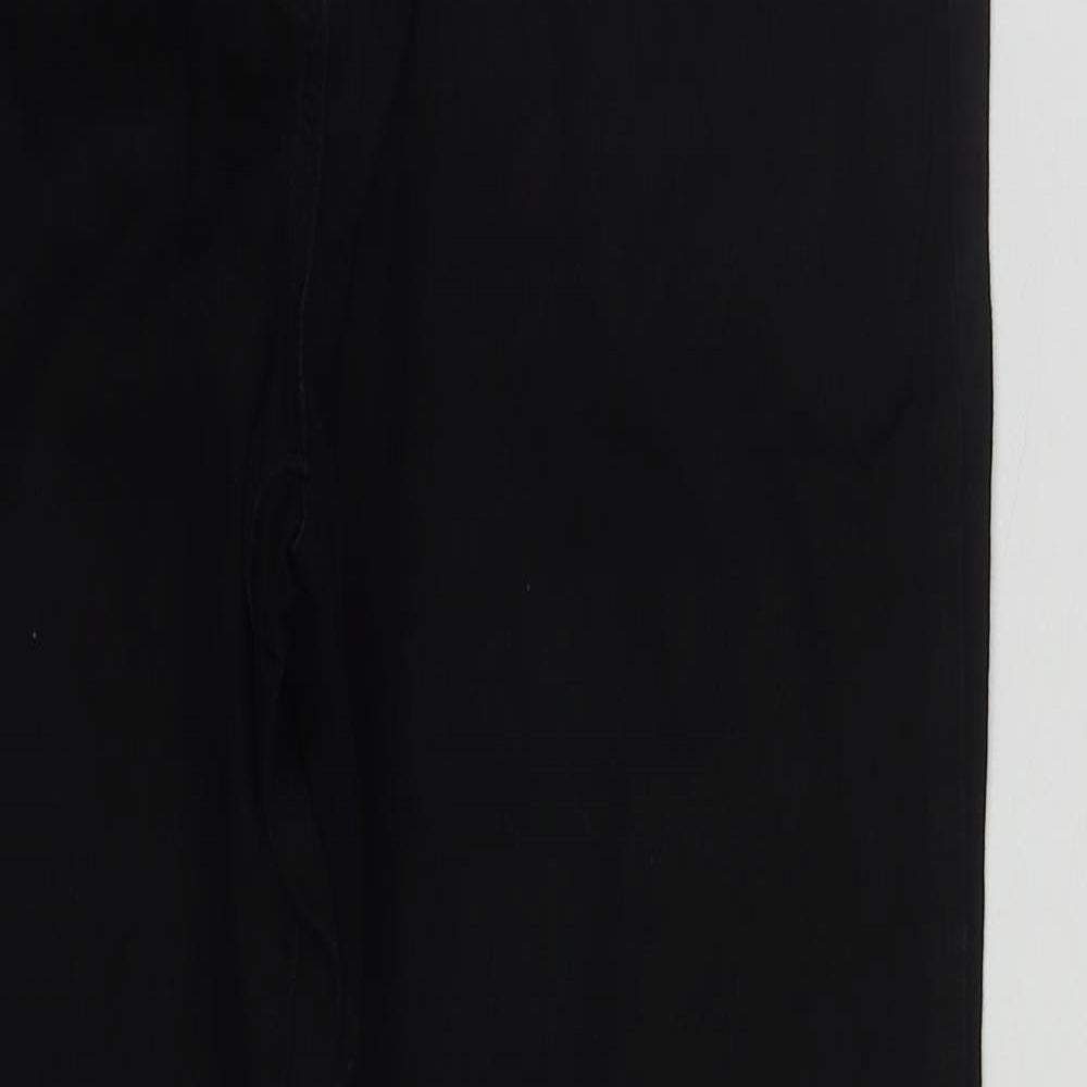 Marks and Spencer Womens Black  Cotton Straight Jeans Size 14 L29 in Regular Zip