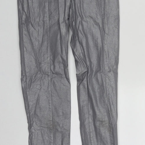 H&M Womens Silver  Cotton Straight Jeans Size 8 L28 in Regular Zip
