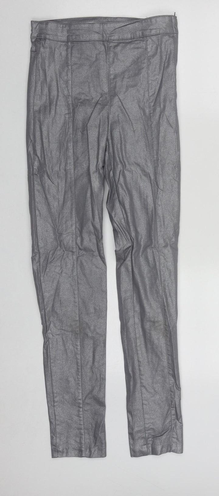H&M Womens Silver Cotton Straight Jeans Size 8 L28 in Regular Zip