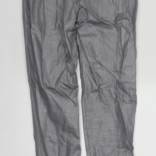 H&M Womens Silver  Cotton Straight Jeans Size 8 L28 in Regular Zip