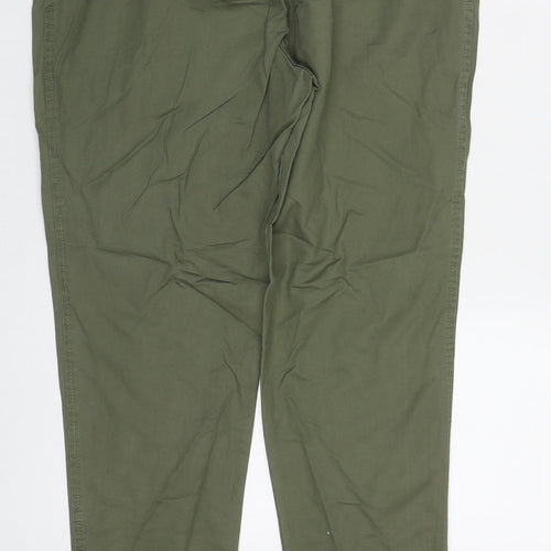 H&M Womens Green  Cotton Trousers  Size 8 L27 in Regular Zip