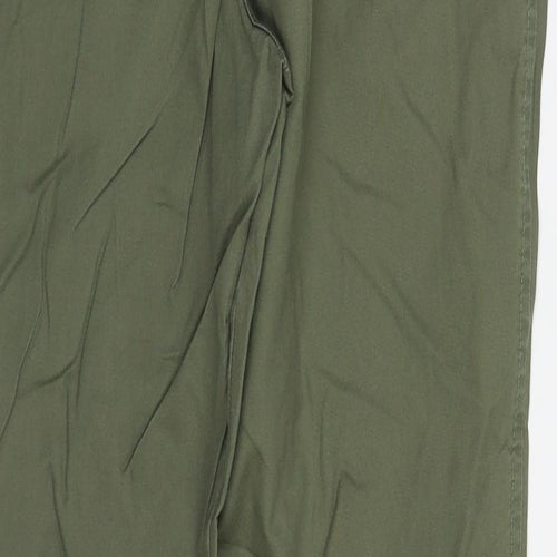 H&M Womens Green  Cotton Trousers  Size 8 L27 in Regular Zip