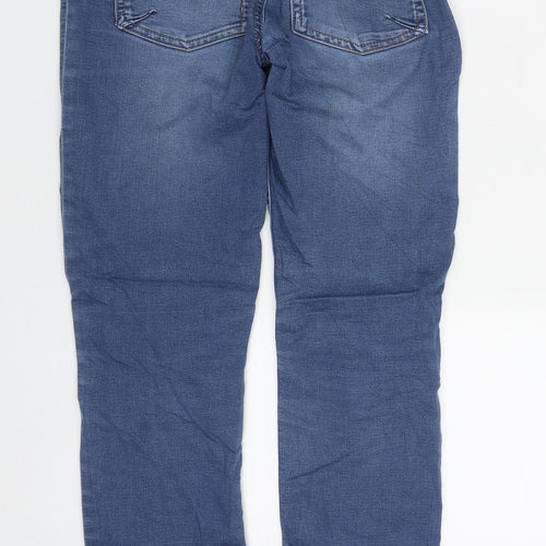 Nutmeg Girls Blue  Cotton Straight Jeans Size 12-13 Years  Regular Zip
