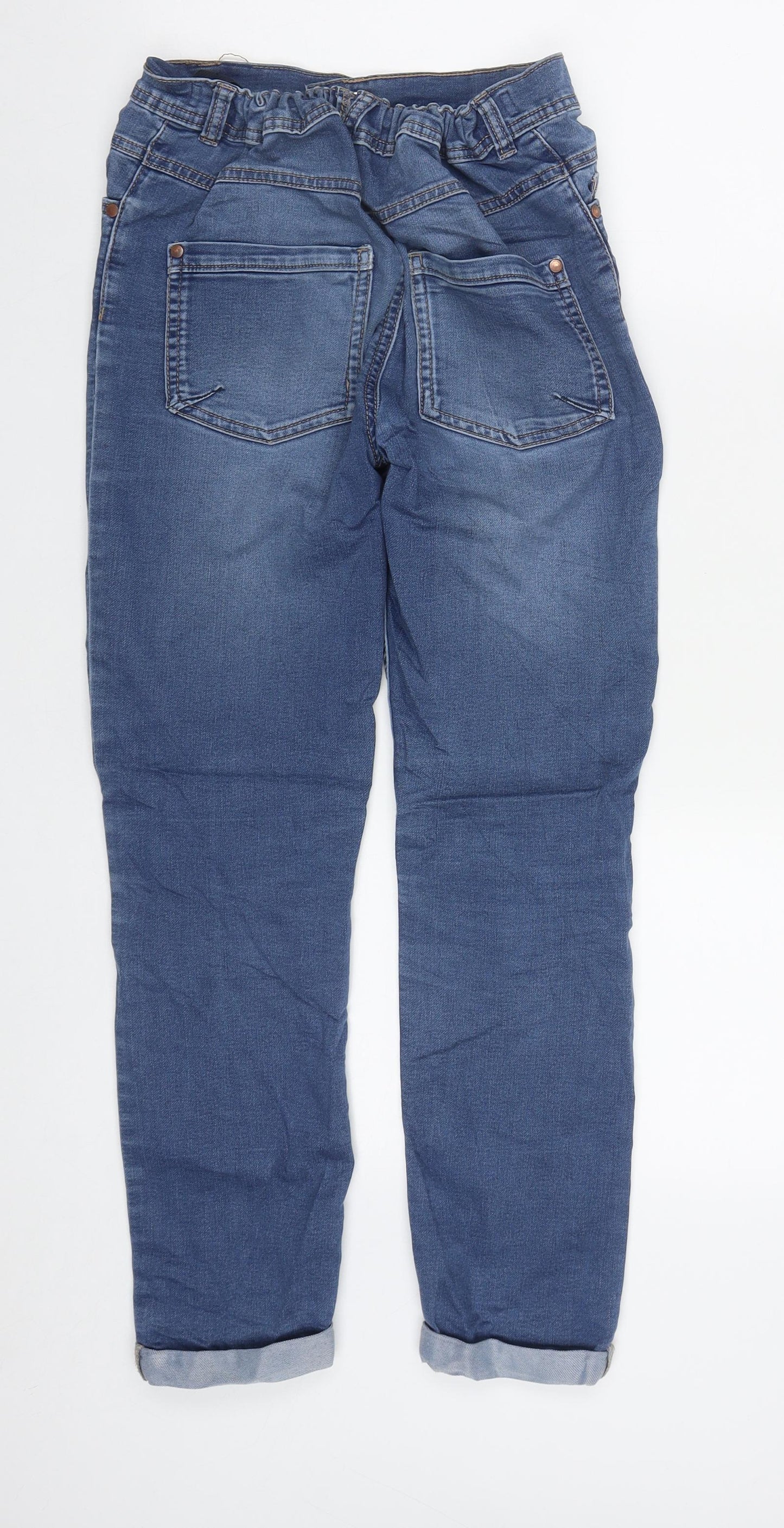 Nutmeg Girls Blue  Cotton Straight Jeans Size 12-13 Years  Regular Zip