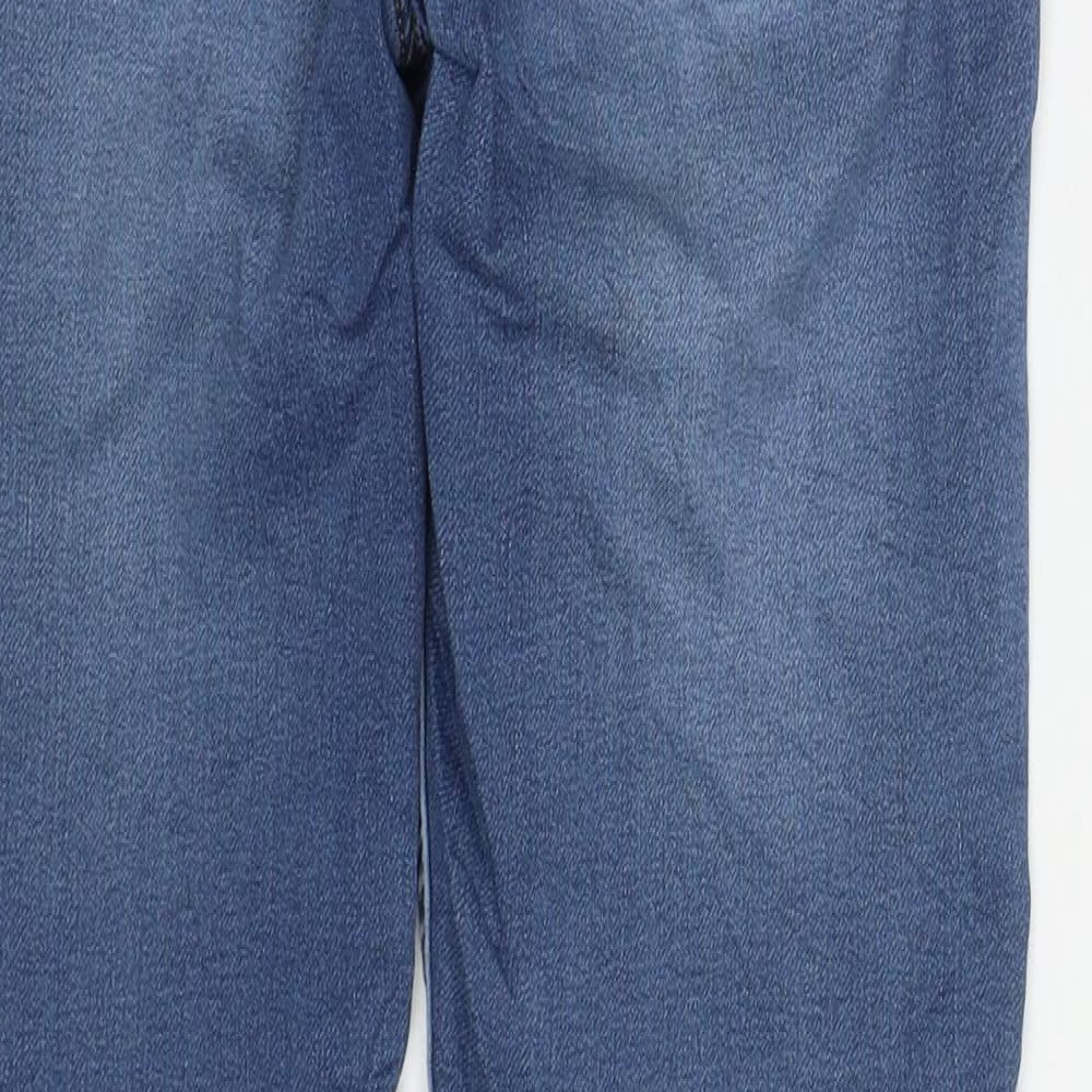 Nutmeg Girls Blue  Cotton Straight Jeans Size 12-13 Years  Regular Zip