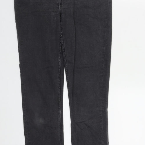 Weekday Womens Black  Cotton Straight Jeans Size 28 in L29 in Regular Zip