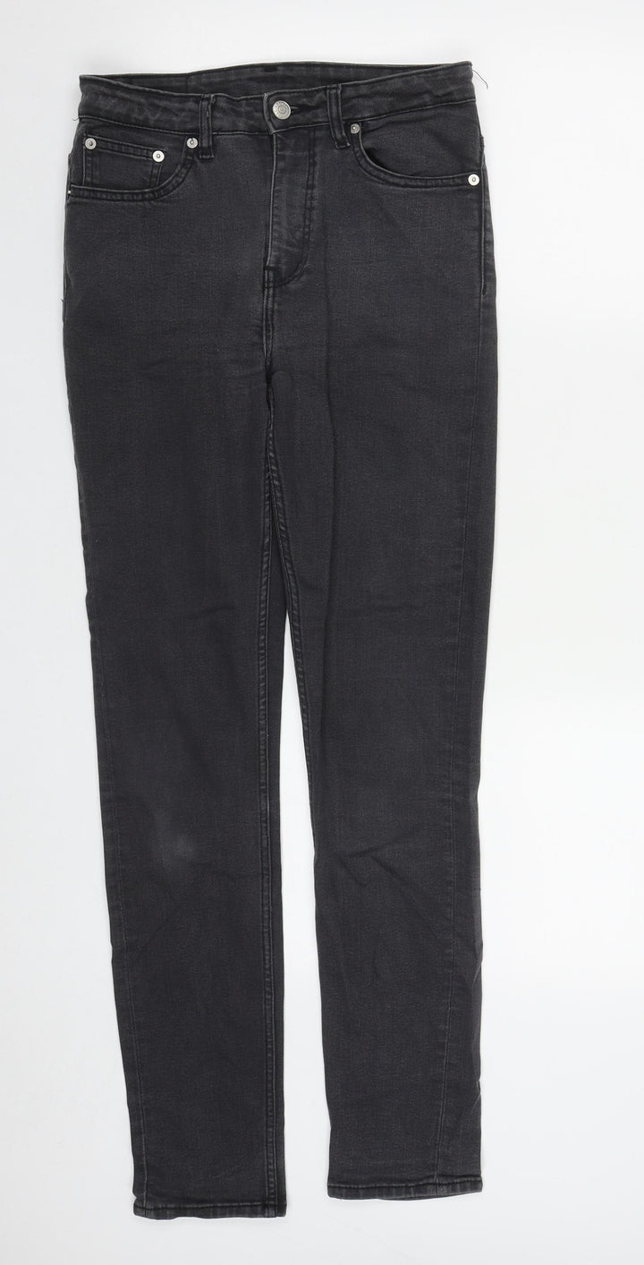 Weekday Womens Black Cotton Straight Jeans Size 28 in L29 in Regular Zip
