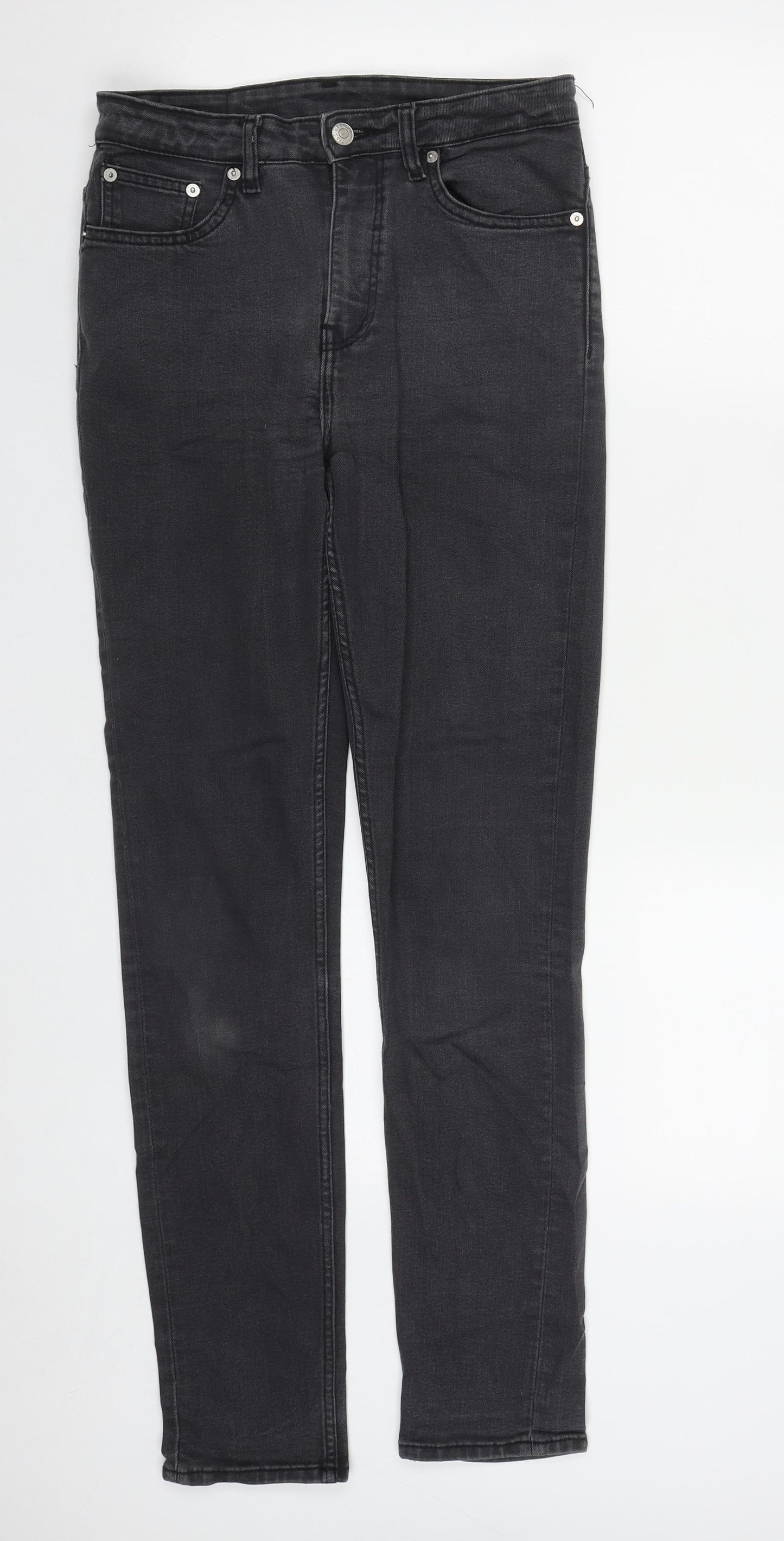 Weekday Womens Black  Cotton Straight Jeans Size 28 in L29 in Regular Zip