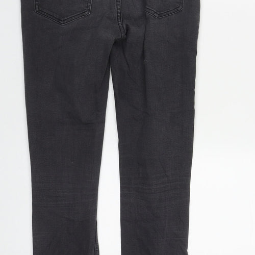 Weekday Womens Black  Cotton Straight Jeans Size 28 in L29 in Regular Zip