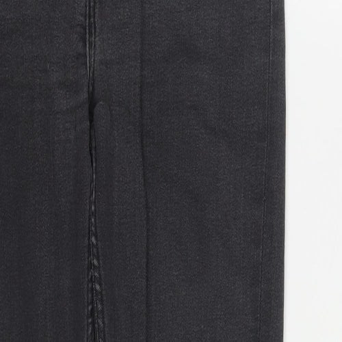 Weekday Womens Black  Cotton Straight Jeans Size 28 in L29 in Regular Zip