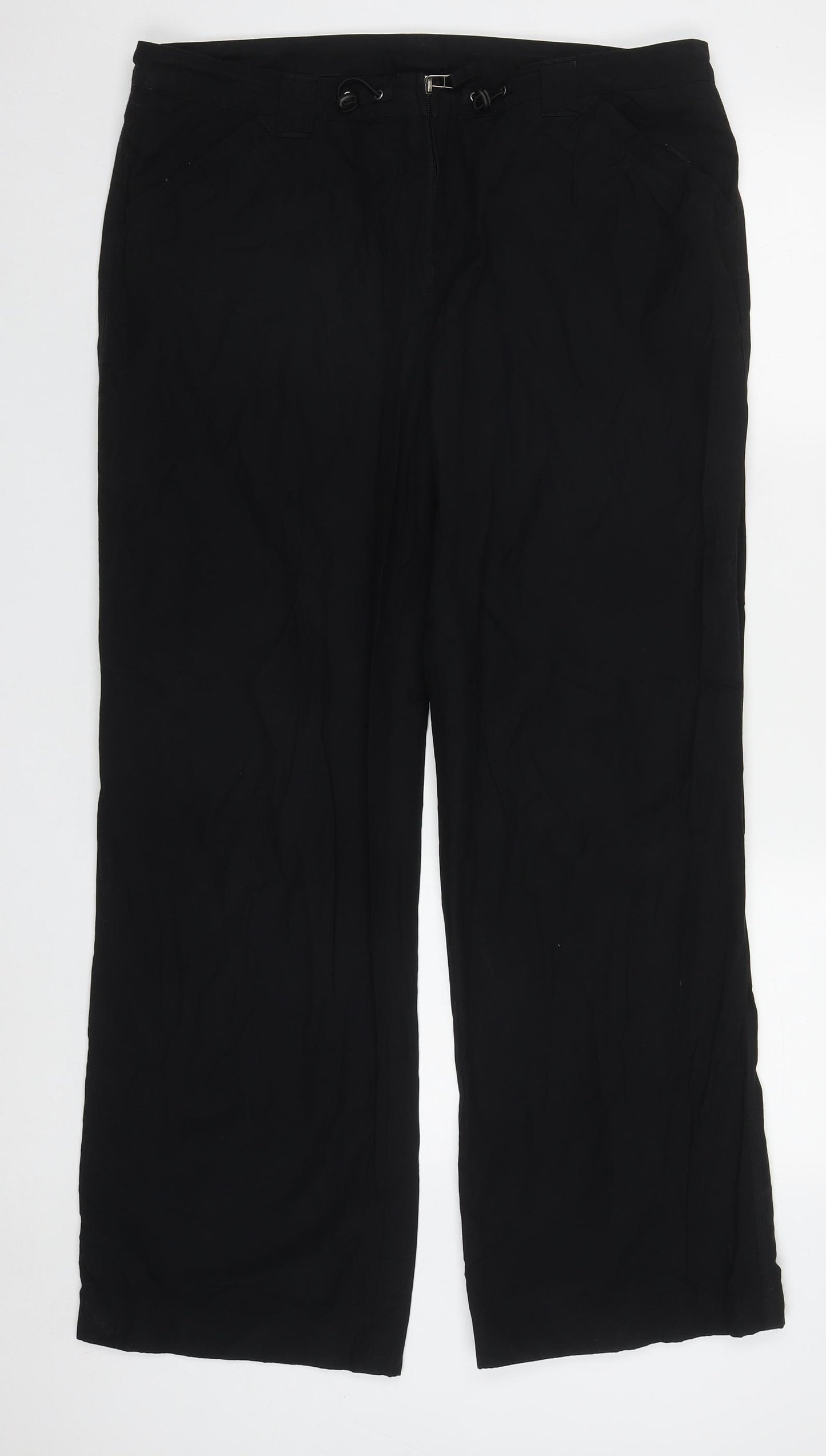 NEXT Womens Black  Cotton Straight Jeans Size 16 L29 in Regular Zip