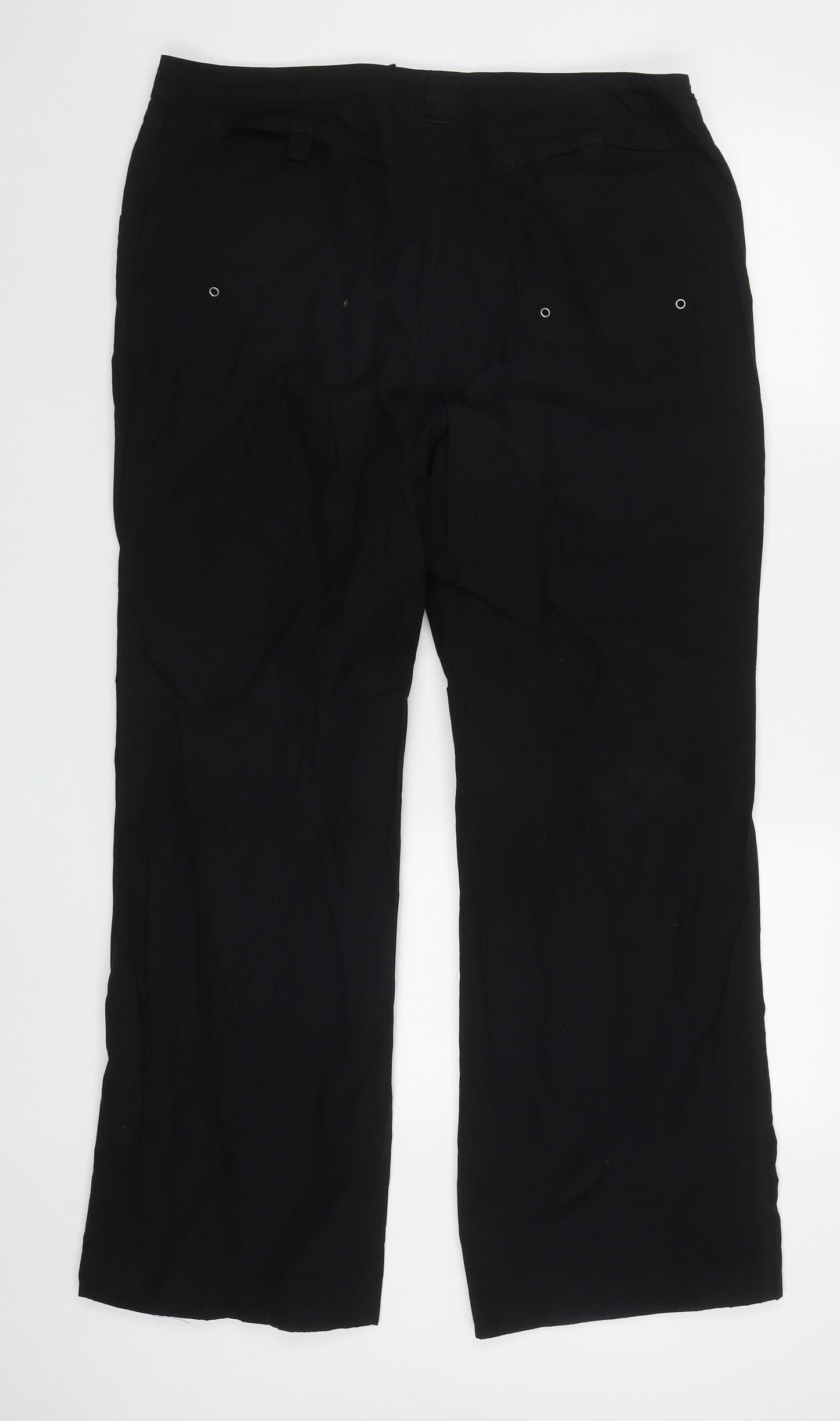 NEXT Womens Black  Cotton Straight Jeans Size 16 L29 in Regular Zip