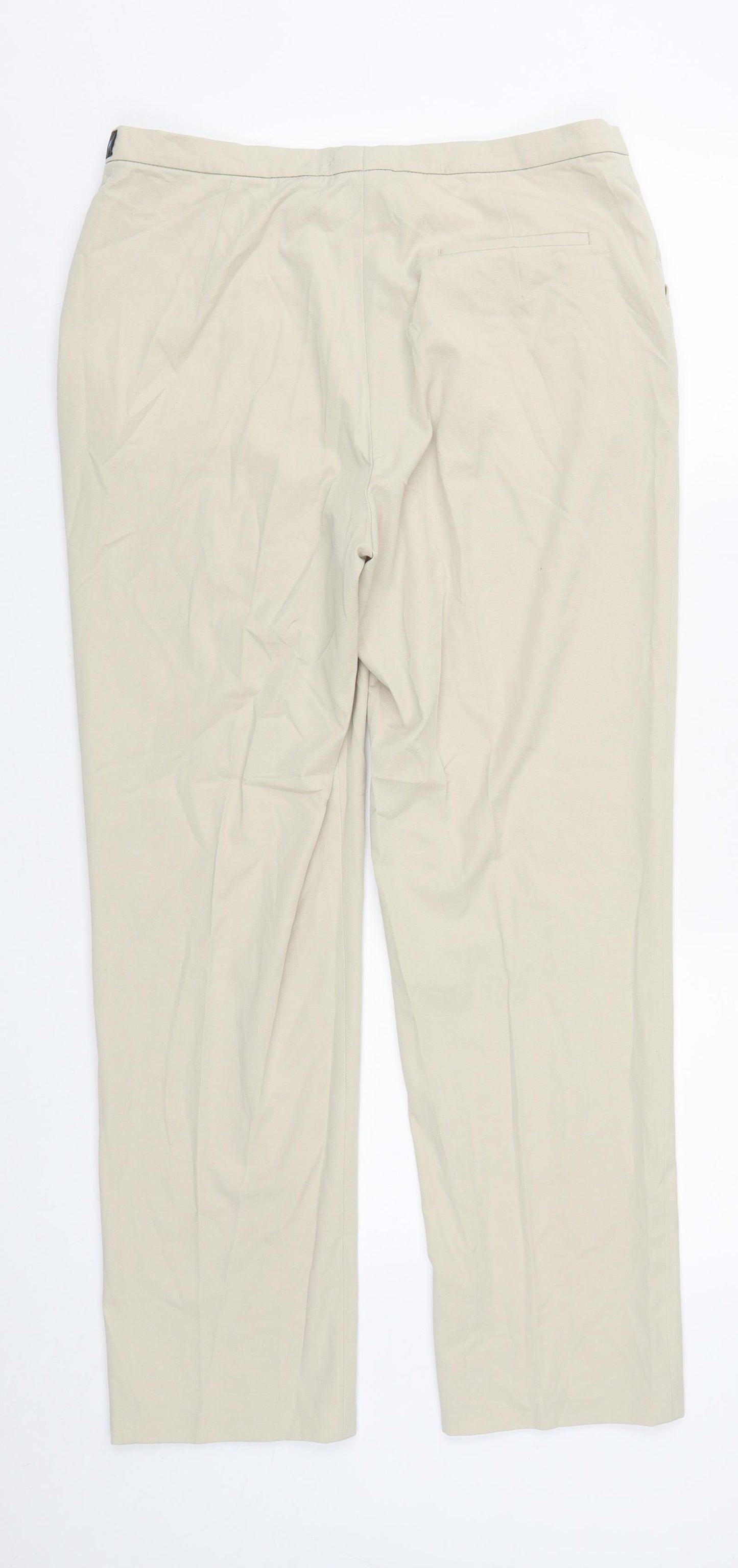Wichele Womens Beige  Polyester Trousers  Size 12 L27 in Regular Zip