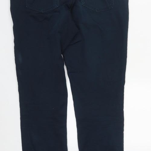 Wallis Womens Blue  Cotton Straight Jeans Size 12 L30 in Regular Zip