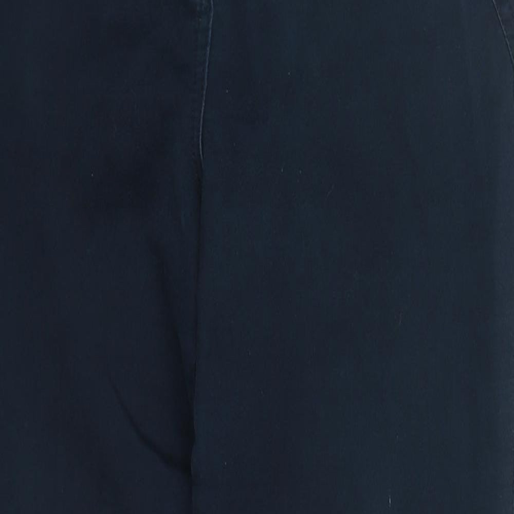 Wallis Womens Blue  Cotton Straight Jeans Size 12 L30 in Regular Zip
