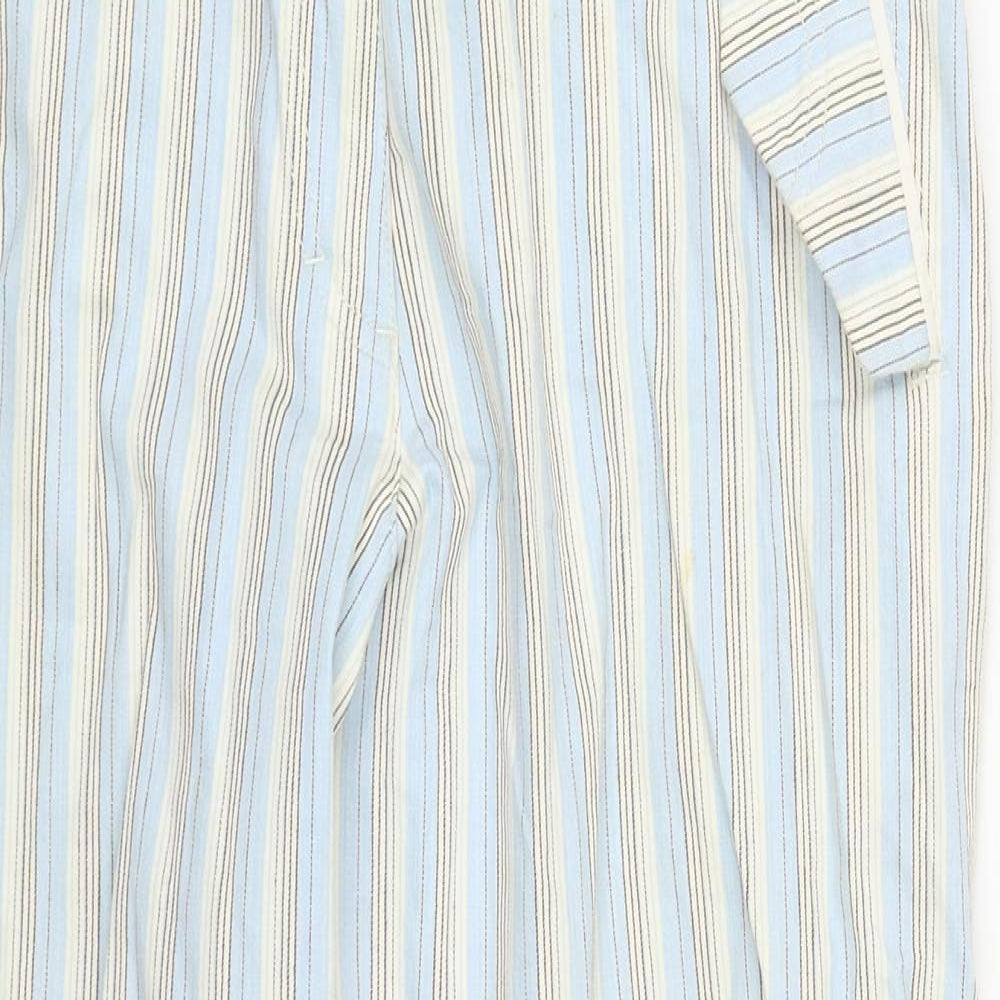 Blue Willi's Womens Multicoloured Striped Cotton Trousers  Size 12 L25 in Regular Zip