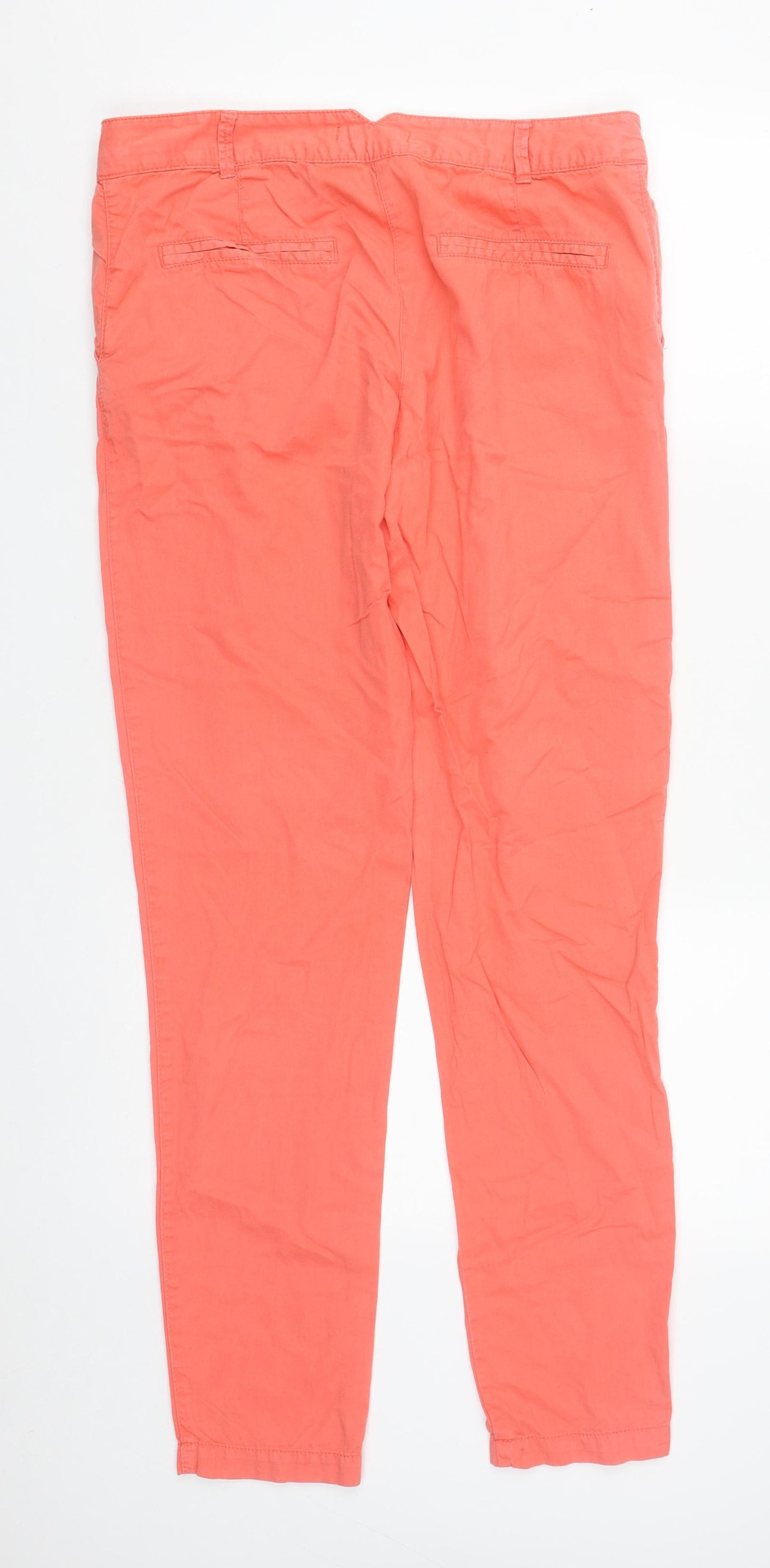 George Womens Orange  Cotton Trousers  Size 10 L30 in Regular Zip