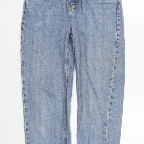 Denim & Co. Womens Blue  Cotton Straight Jeans Size 4 L27 in Regular Zip
