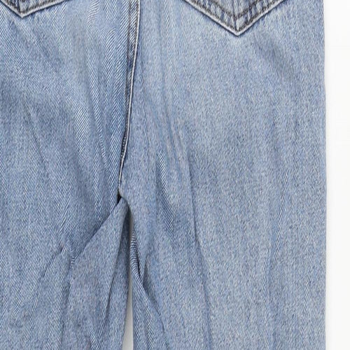 Denim & Co. Womens Blue  Cotton Straight Jeans Size 4 L27 in Regular Zip