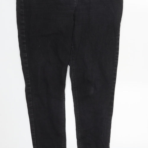 Nutmeg Womens Black  Cotton Straight Jeans Size 14 L29 in Regular Zip