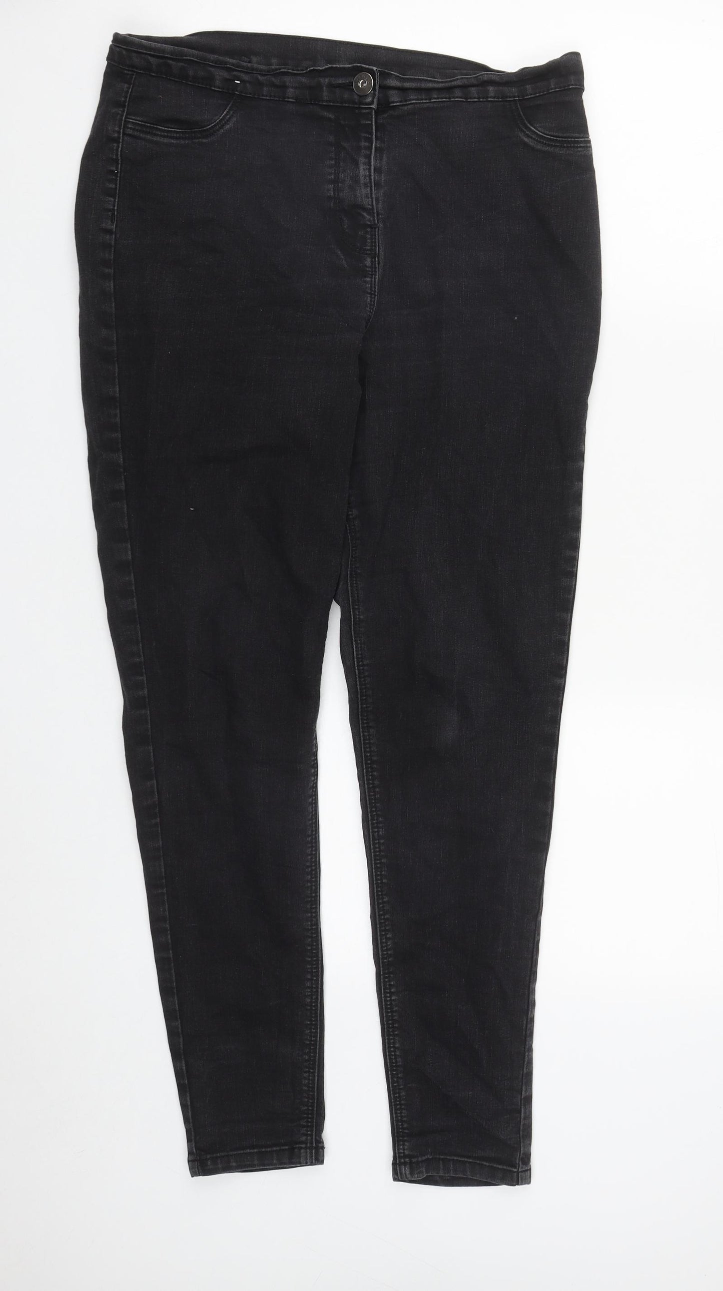 Nutmeg Womens Black  Cotton Straight Jeans Size 14 L29 in Regular Zip
