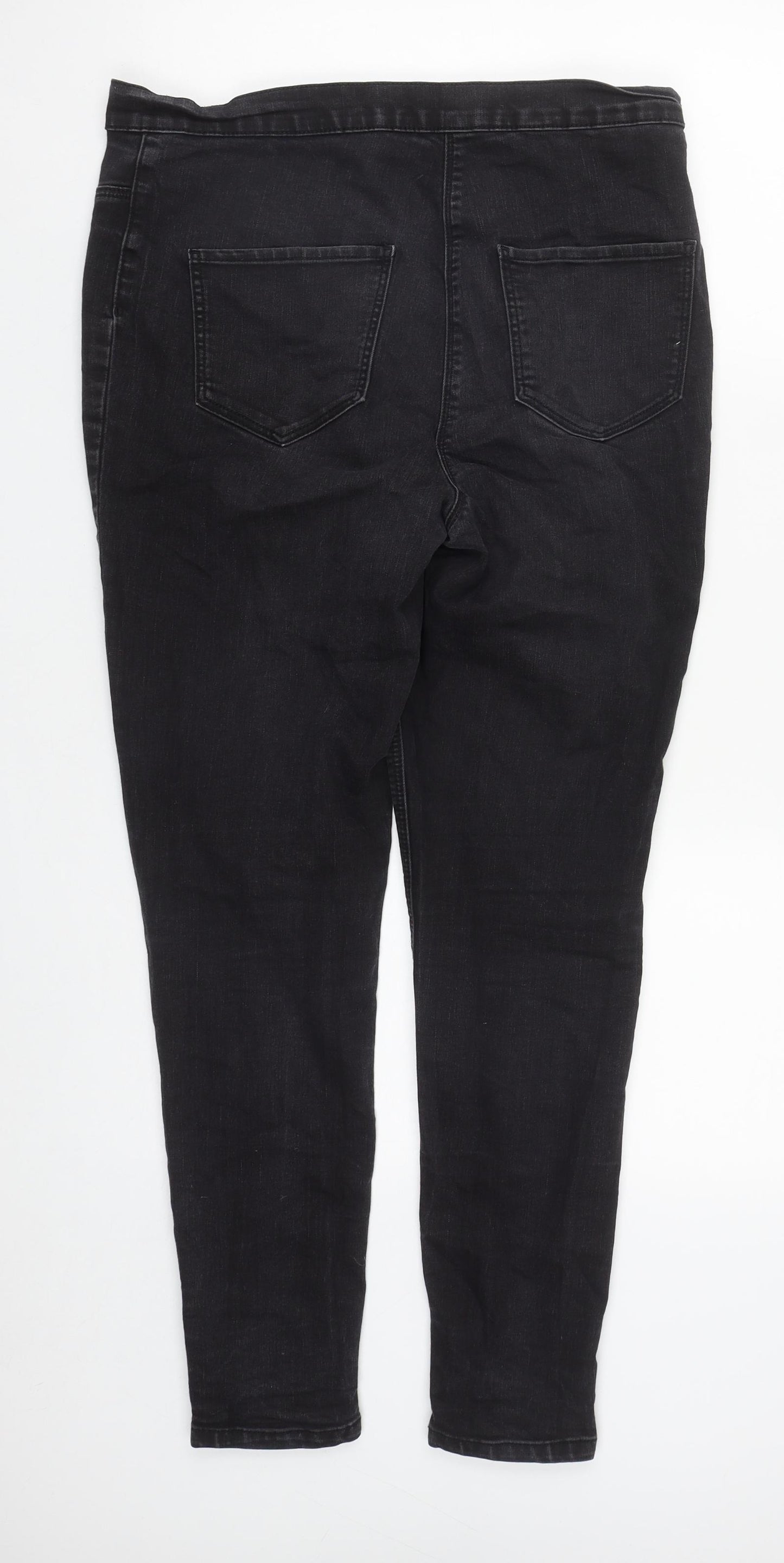 Nutmeg Womens Black  Cotton Straight Jeans Size 14 L29 in Regular Zip