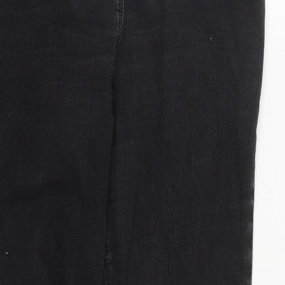 Nutmeg Womens Black  Cotton Straight Jeans Size 14 L29 in Regular Zip