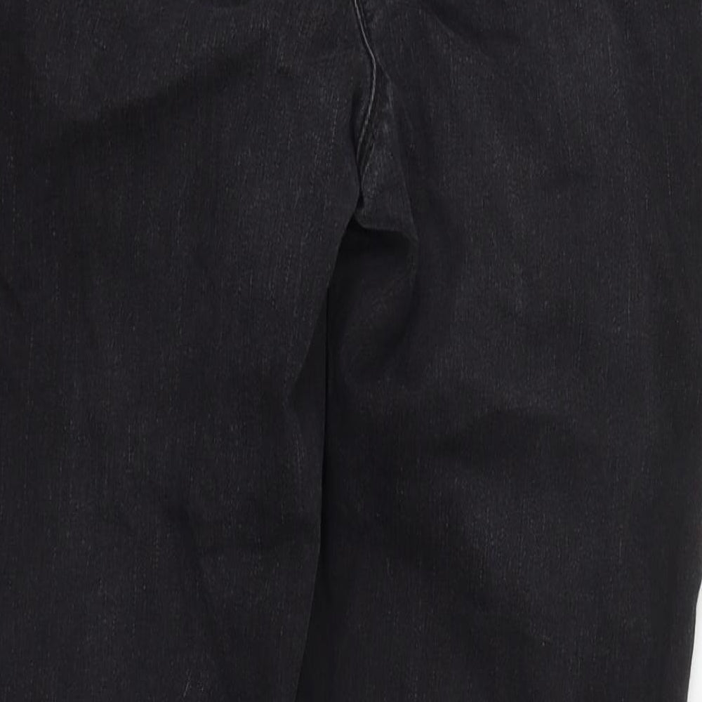 Nutmeg Womens Black  Cotton Straight Jeans Size 14 L29 in Regular Zip