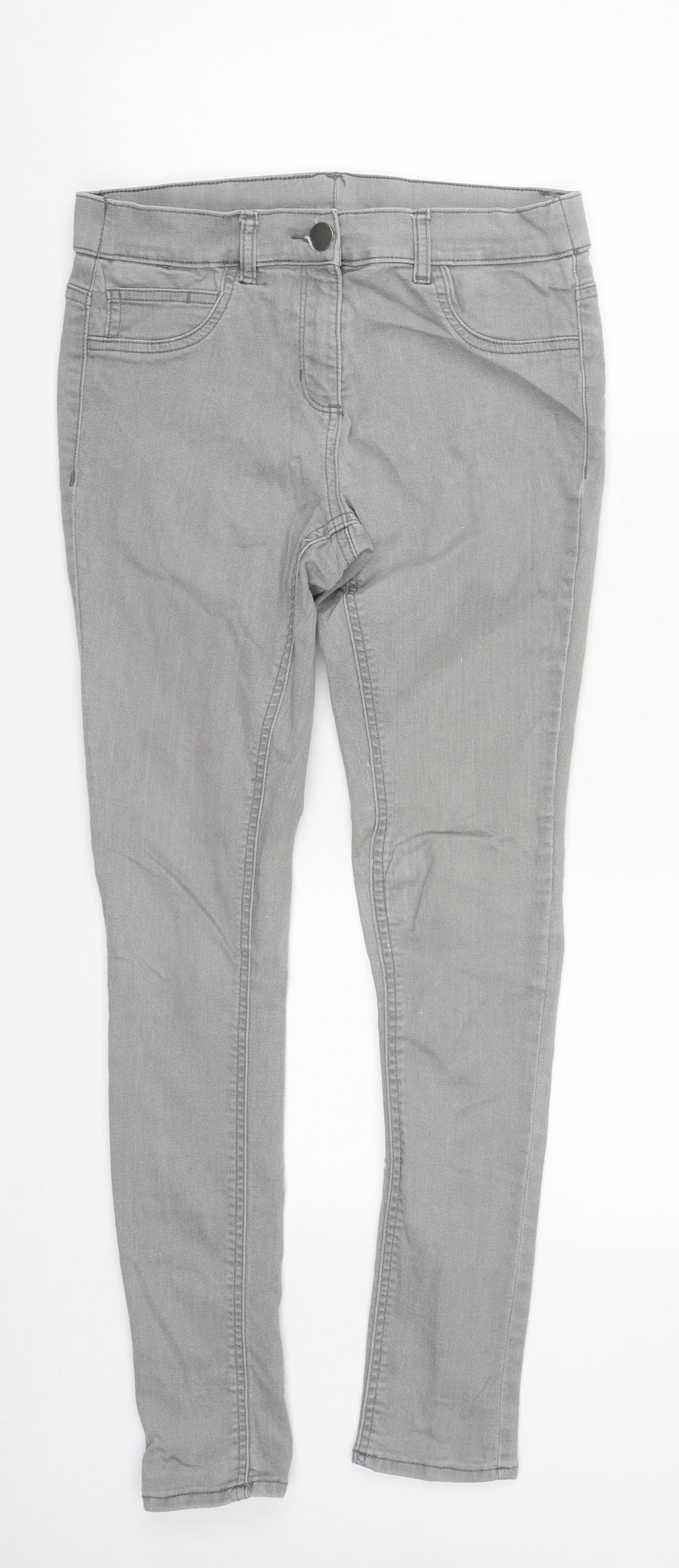 George Womens Grey  Cotton Straight Jeans Size 10 L27 in Regular Zip