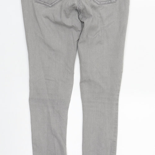 George Womens Grey  Cotton Straight Jeans Size 10 L27 in Regular Zip