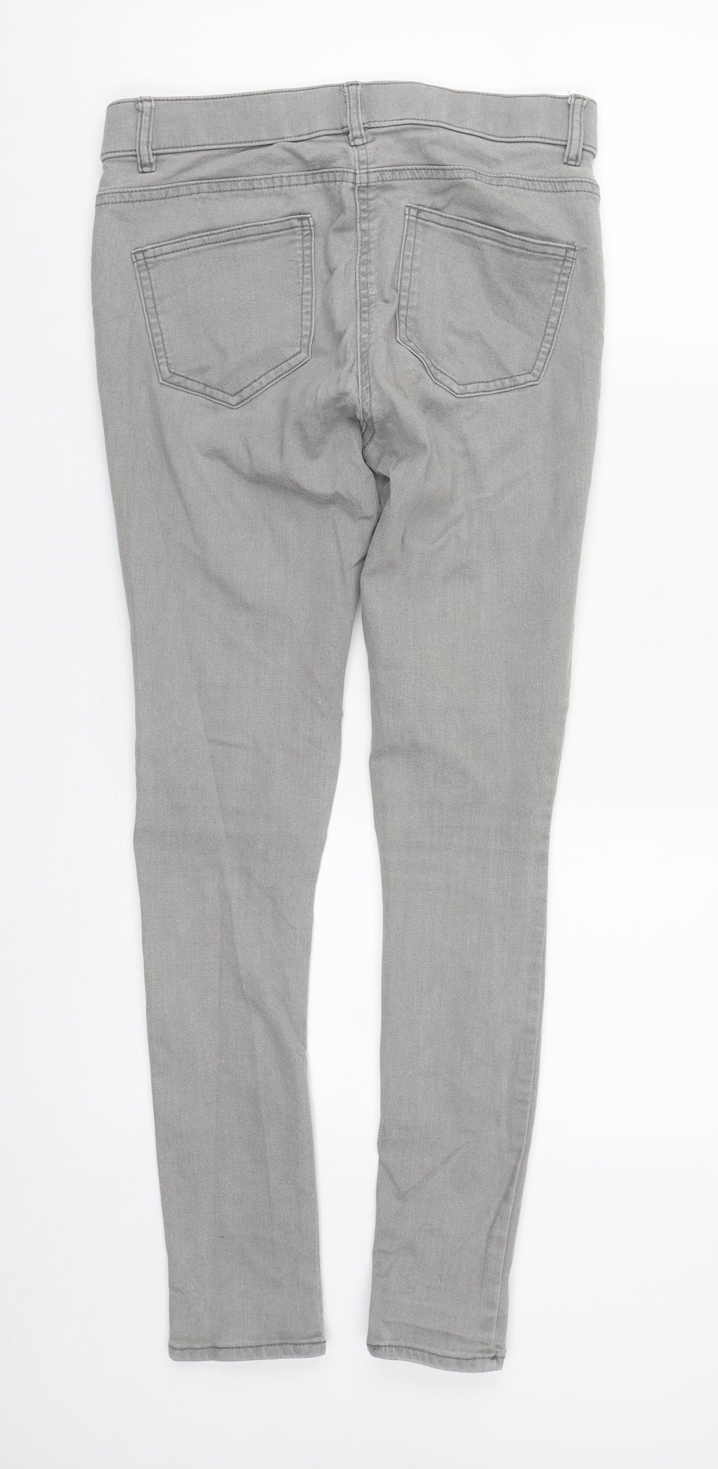 George Womens Grey  Cotton Straight Jeans Size 10 L27 in Regular Zip