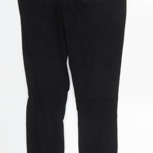 Denim & Co. Womens Black  Cotton Straight Jeans Size 12 L29 in Regular Zip