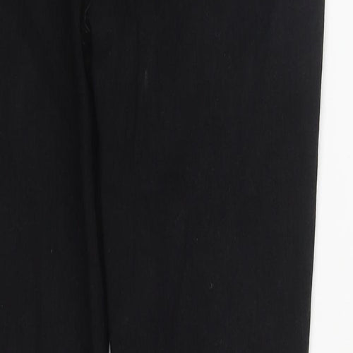 Denim & Co. Womens Black  Cotton Straight Jeans Size 12 L29 in Regular Zip