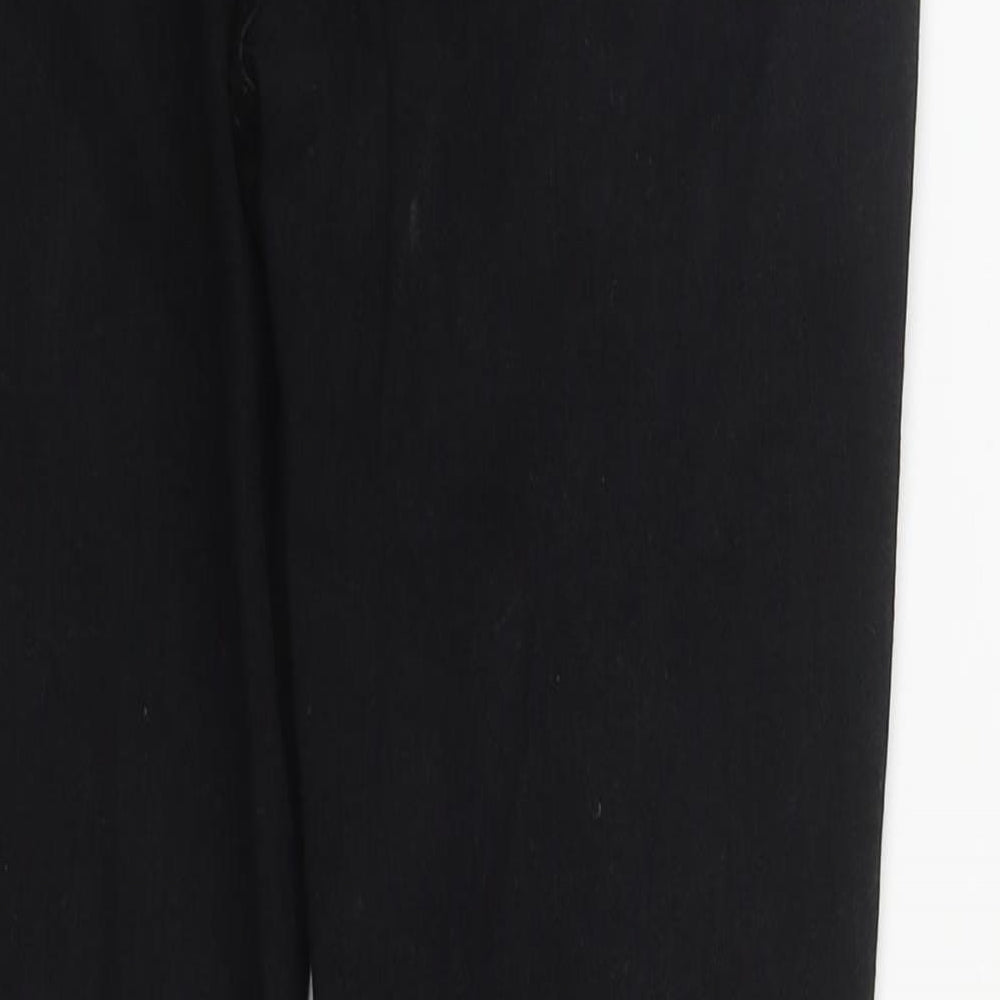 Denim & Co. Womens Black  Cotton Straight Jeans Size 12 L29 in Regular Zip