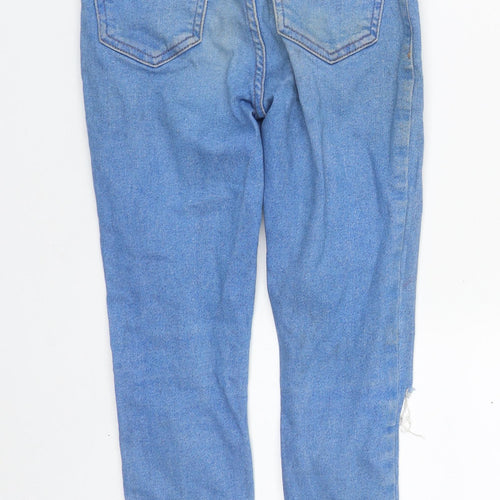 New Look Womens Blue  Cotton Cropped Jeans Size 6 L22 in Regular Zip
