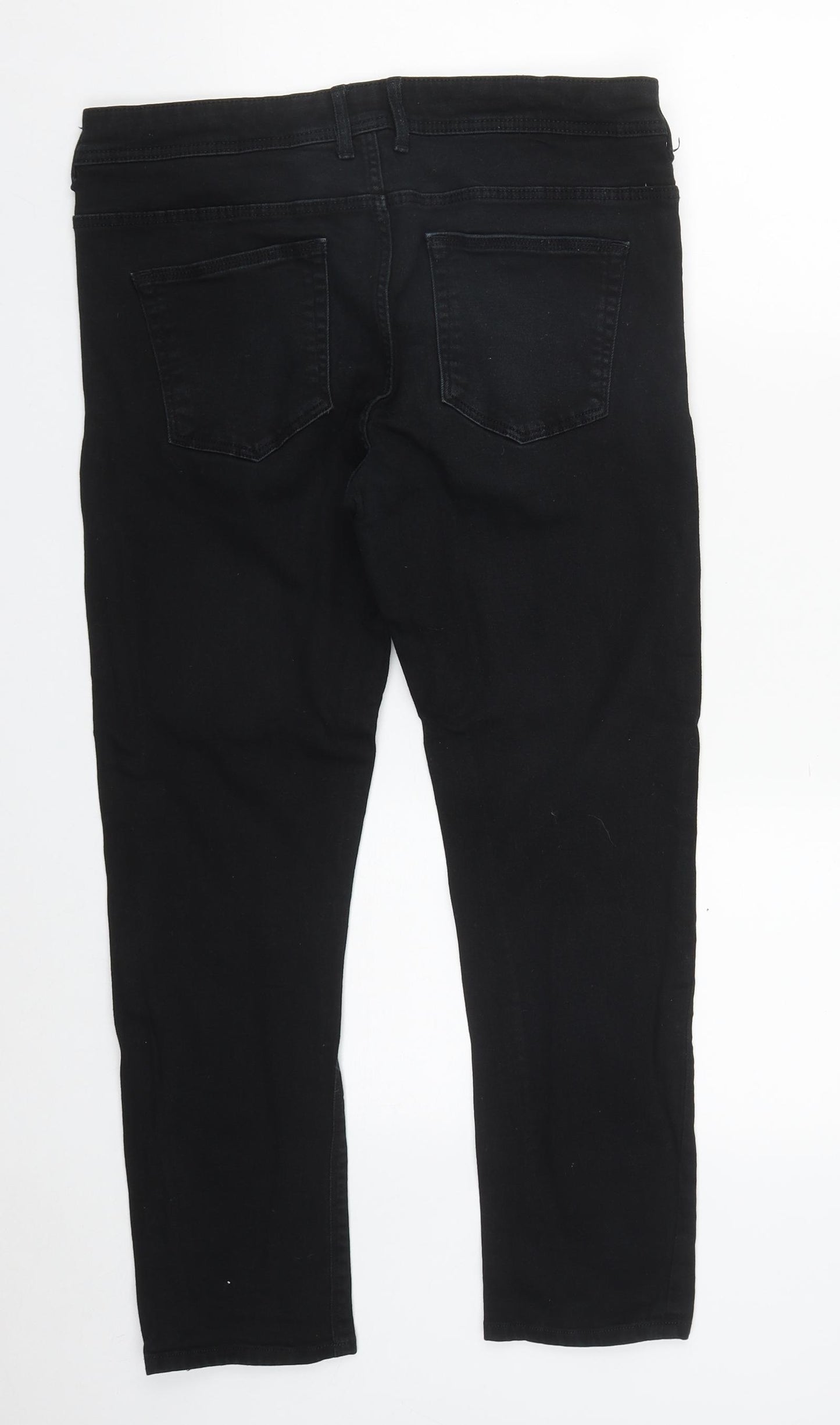 River Island Womens Black  Cotton Skinny Jeans Size 34 in L24 in Regular Zip