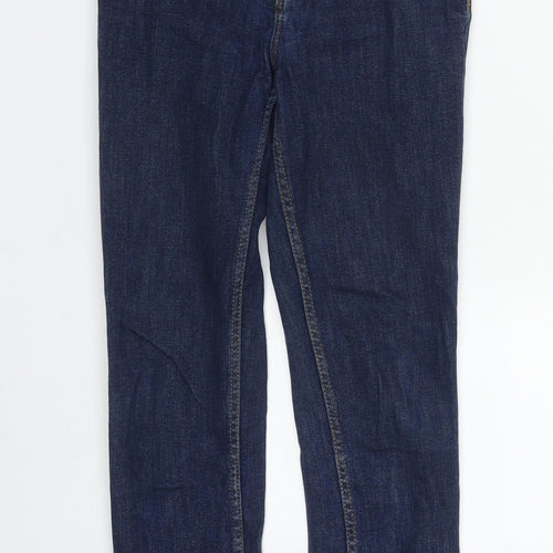 Zara Womens Blue  Cotton Straight Jeans Size 28 in L27 in Regular Zip