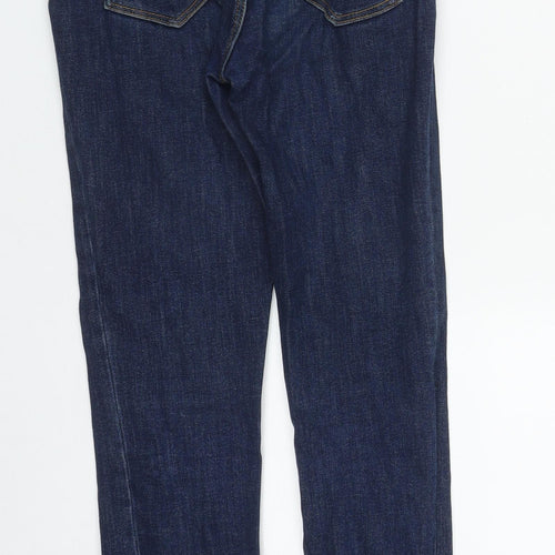 Zara Womens Blue  Cotton Straight Jeans Size 28 in L27 in Regular Zip