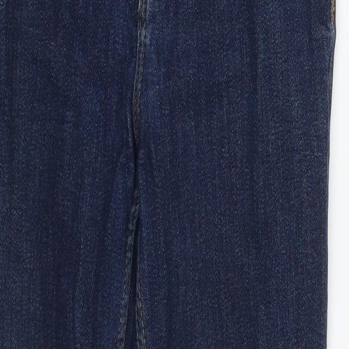 Zara Womens Blue  Cotton Straight Jeans Size 28 in L27 in Regular Zip