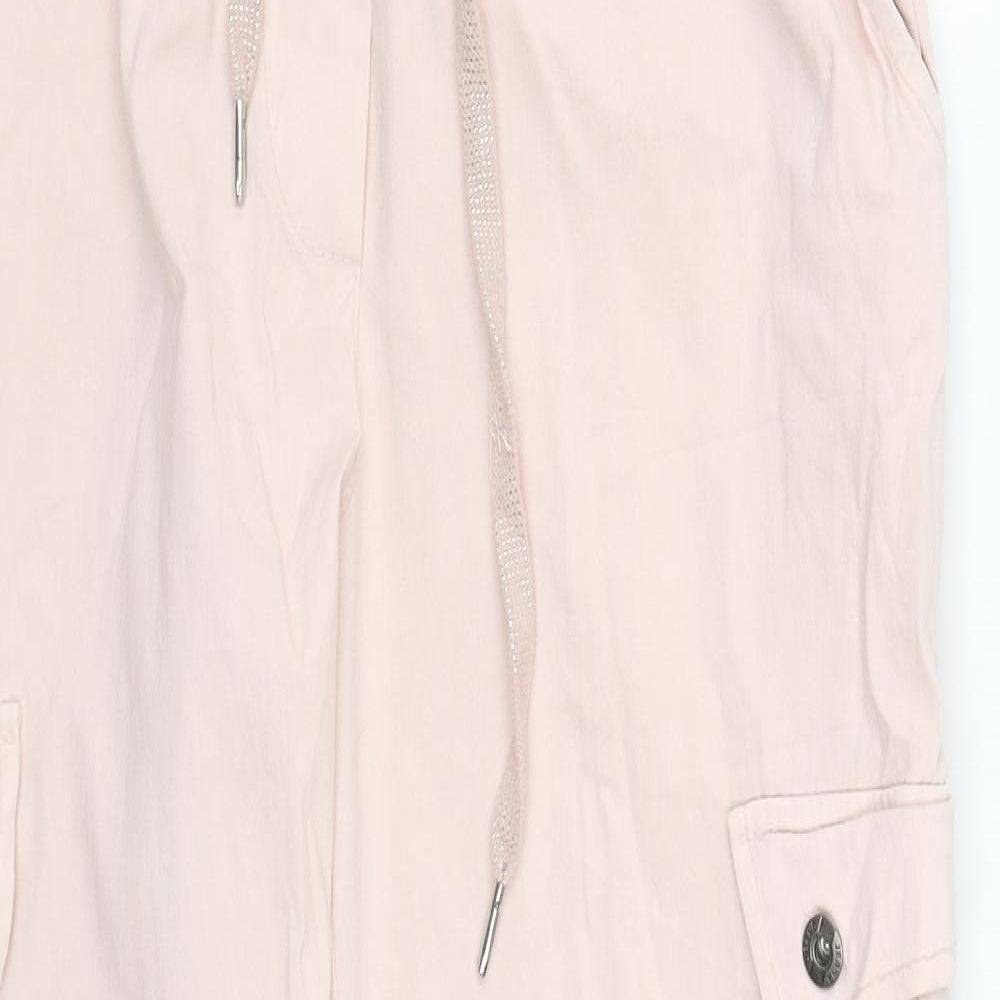 Preworn Womens Pink  Viscose Cargo Trousers Size 2XL L29 in Regular Drawstring